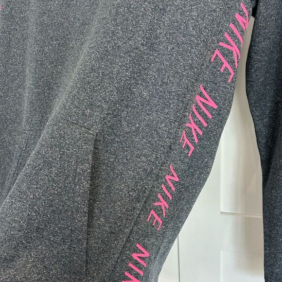 Nike Dr-Fit Women's Speckled Gray Hoodie with Hot Pink Details - S - EUC - Picture 3 of 5